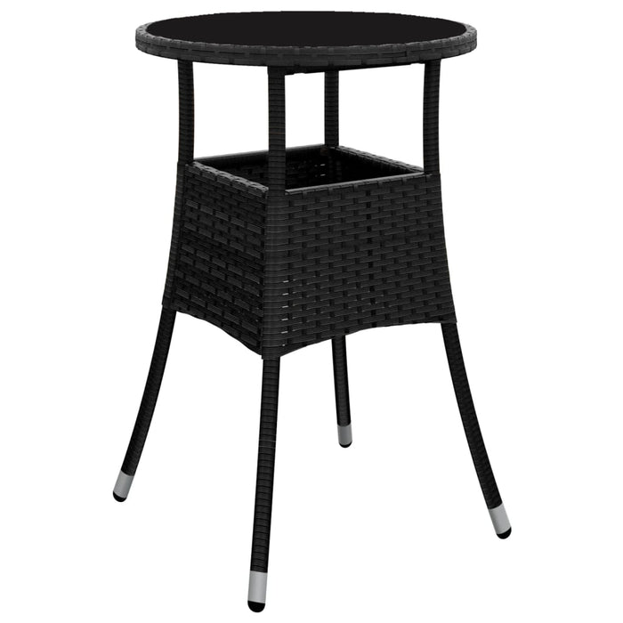 Set bistro de grădină cu perne, 5 piese, negru, poliratan - WALTI WALTI