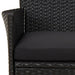 Set bistro de grădină cu perne, 3 piese, negru, poliratan - WALTI WALTI
