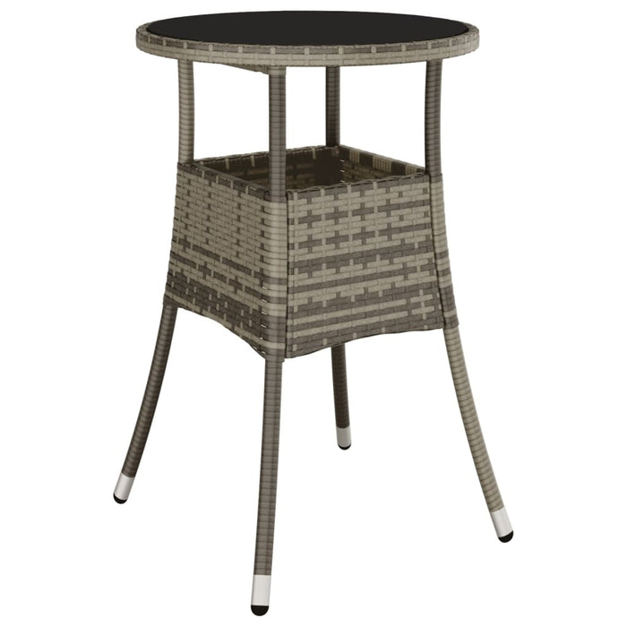 Set bistro de grădină cu perne, 3 piese, negru, poliratan - WALTI WALTI