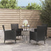 Set bistro de grădină cu perne, 5 piese, negru, poliratan - WALTI WALTI