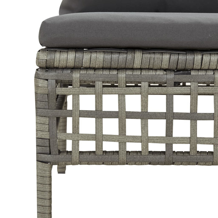 Set mobilier de grădină cu perne, 5 piese, gri, poliratan WALTI