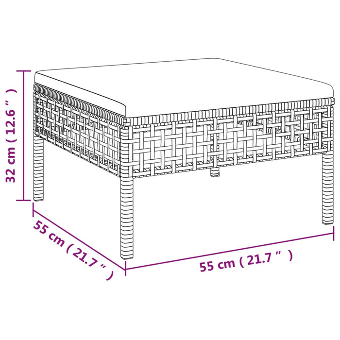 Set mobilier de grădină cu perne, 5 piese, gri, poliratan WALTI