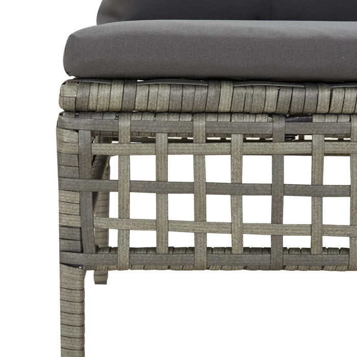 Set mobilier de grădină cu perne, 8 piese, gri, poliratan WALTI