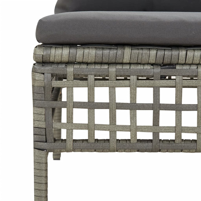 Set mobilier de grădină cu perne, 6 piese, gri, poliratan - WALTI WALTI