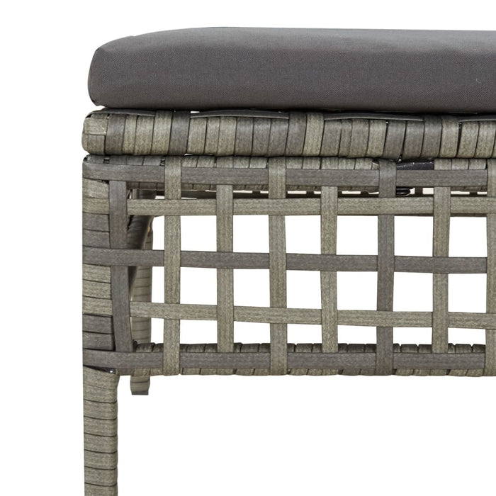 Set mobilier de grădină cu perne, 6 piese, gri, poliratan WALTI