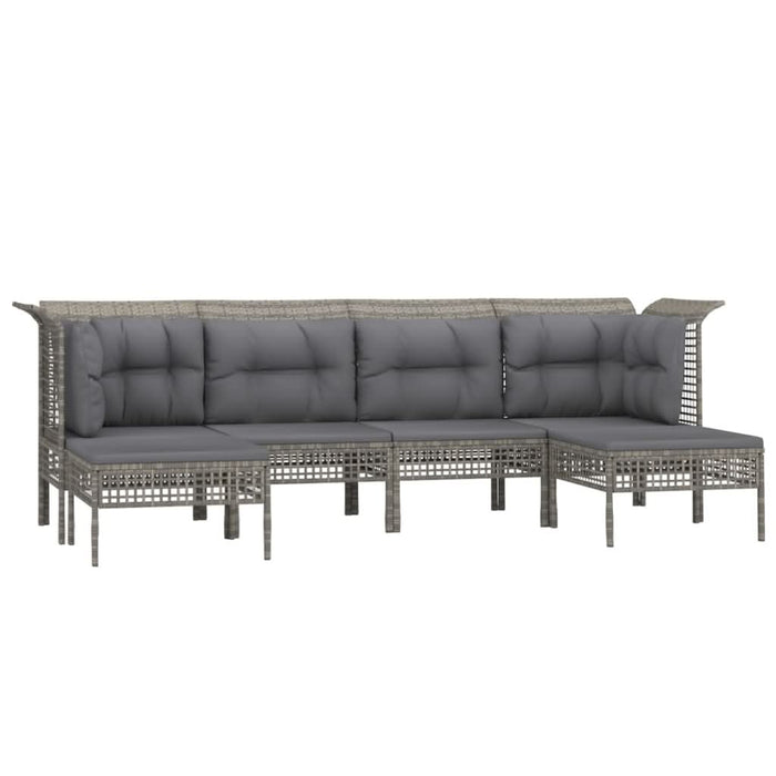 Set mobilier de grădină cu perne, 6 piese, gri, poliratan - WALTI WALTI