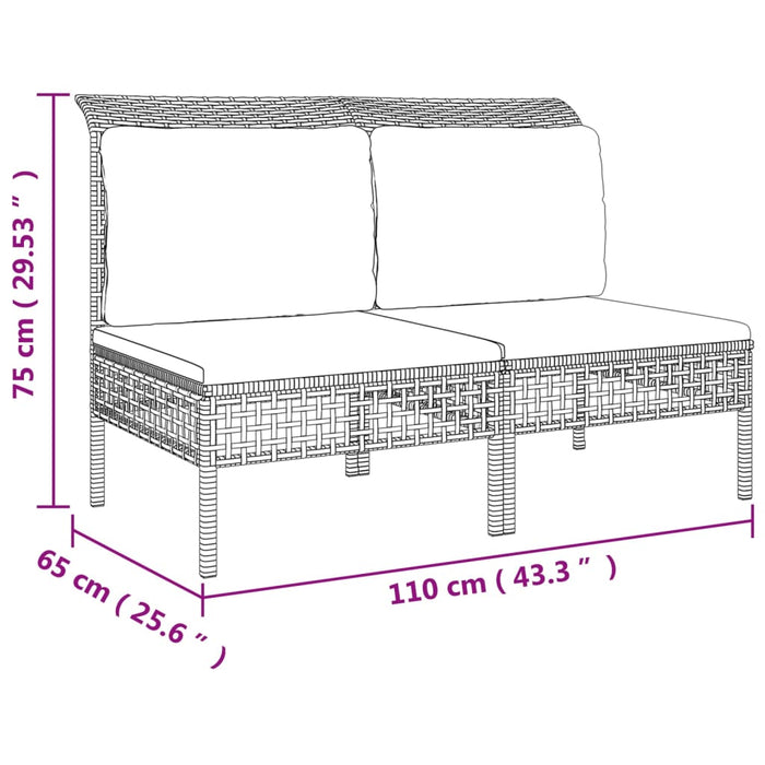 Set mobilier de grădină cu perne, 11 piese, gri, poliratan WALTI