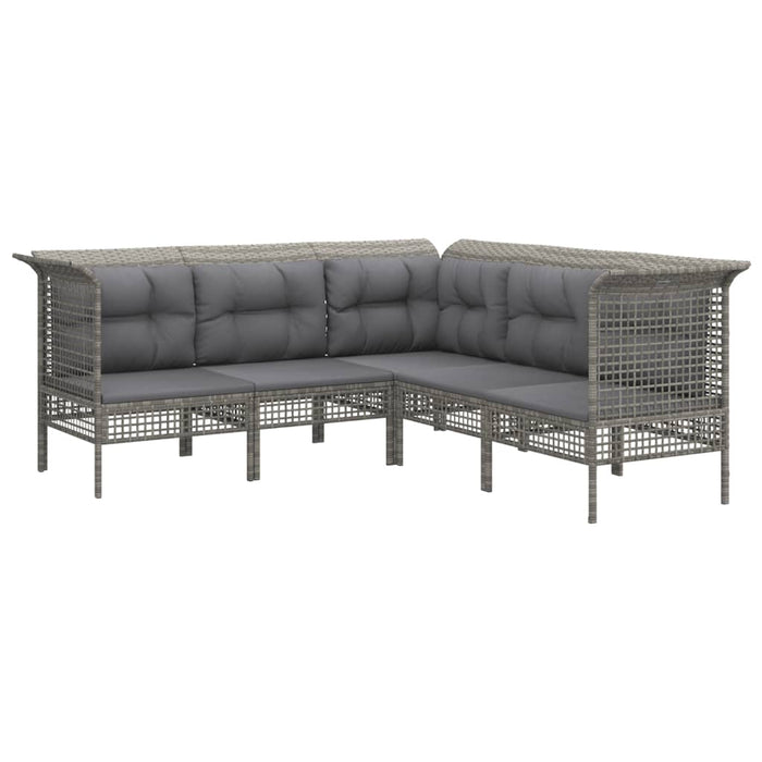 Set mobilier de grădină cu perne, 13 piese, gri, poliratan WALTI