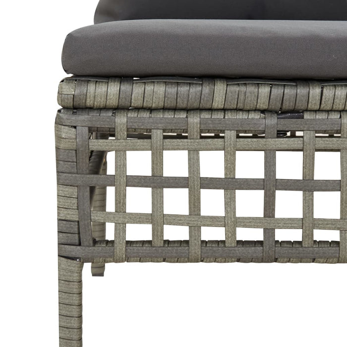 Set mobilier de grădină cu perne, 13 piese, gri, poliratan WALTI