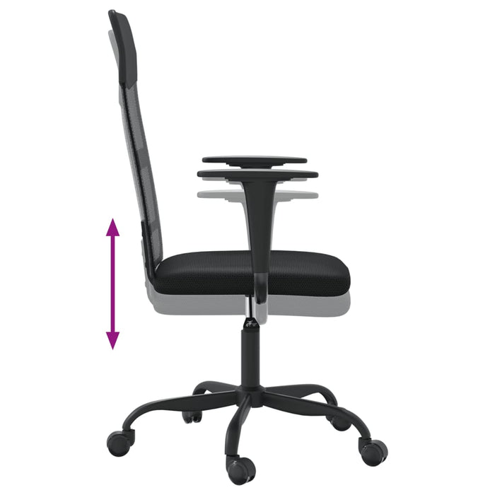 Scaun birou reglabil în înălțime negru piele artificială/plasă - WALTI WALTI