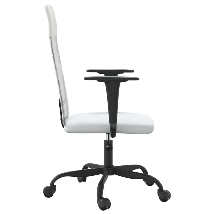 Scaun birou reglabil în înălțime, alb, piele artificială/plasă WALTI