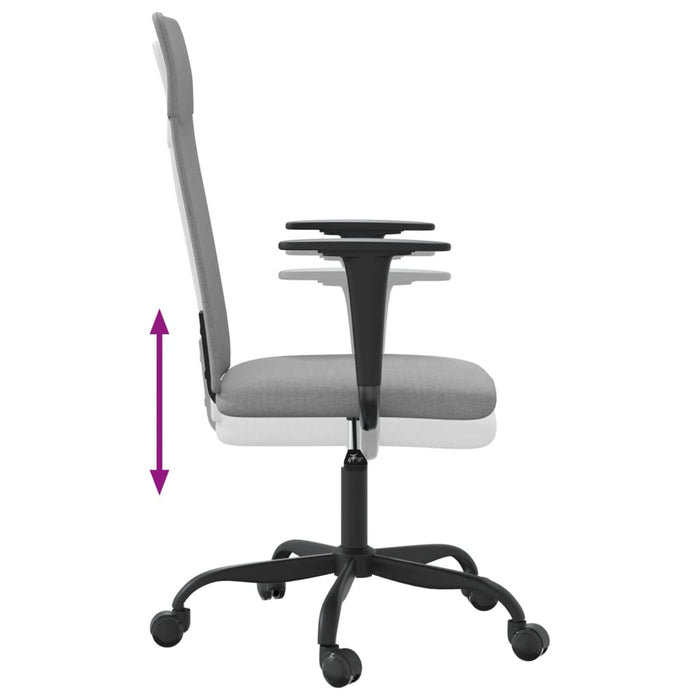 Scaun de birou reglabil în înălțime, gri deschis, textil - WALTI WALTI