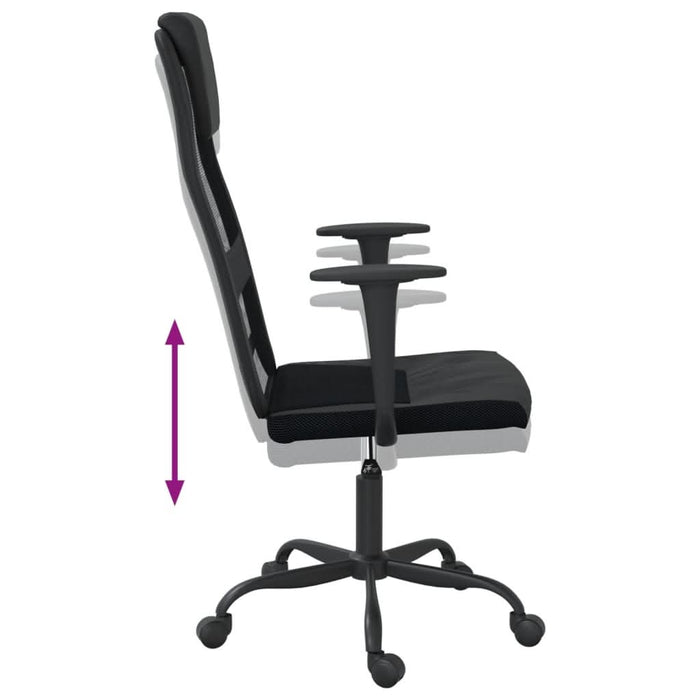 Scaun birou reglabil în înălțime negru piele artificială/plasă - WALTI WALTI