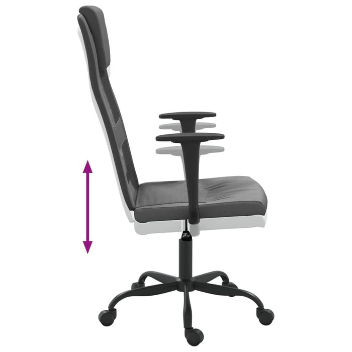 Scaun birou reglabil în înălțime, gri, piele artificială/plasă - WALTI WALTI