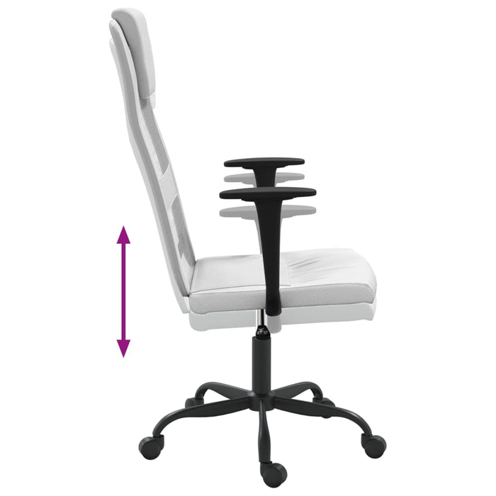 Scaun birou reglabil în înălțime, alb, piele artificială/plasă - WALTI WALTI