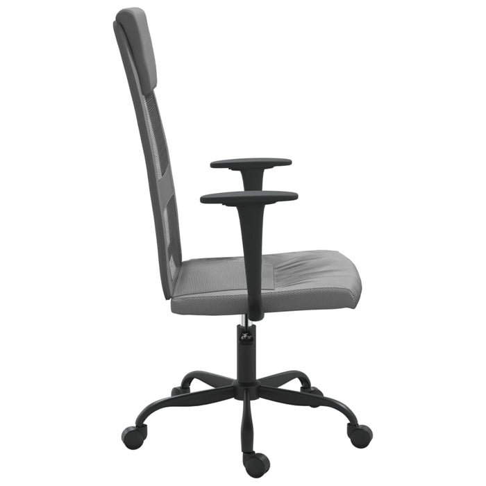 Scaun birou reglabil în înălțime, gri, piele artificială/plasă - WALTI WALTI