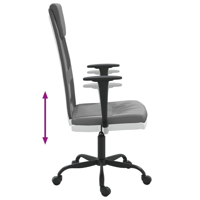 Scaun birou reglabil în înălțime, gri, piele artificială/plasă - WALTI WALTI