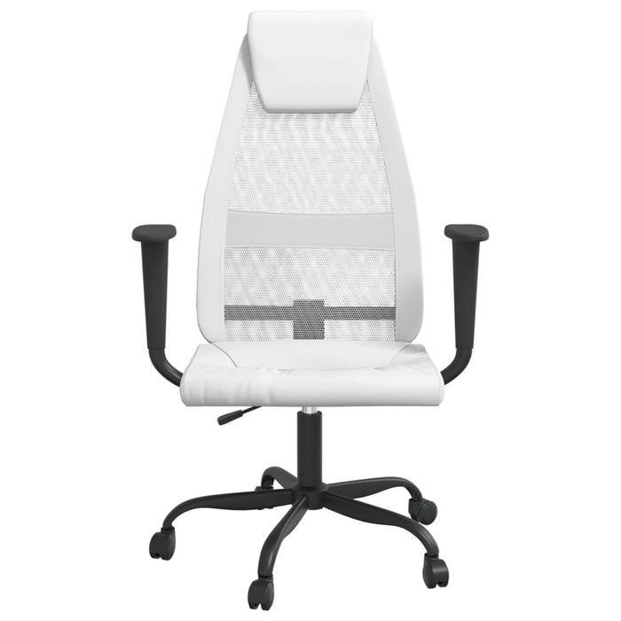 Scaun birou reglabil în înălțime, alb, piele artificială/plasă - WALTI WALTI
