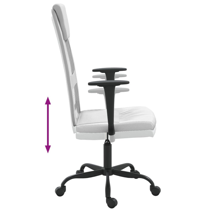 Scaun birou reglabil în înălțime, alb, piele artificială/plasă - WALTI WALTI