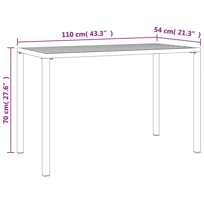 Masă de dining pentru grădină, antracit, 110x54x70 cm, oțel - WALTI WALTI