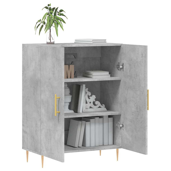 Dulap, gri beton, 69,5x34x90 cm, lemn compozit WALTI