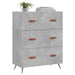 Comodă cu sertare, gri beton, 69,5x34x90 cm, lemn prelucrat - WALTI WALTI