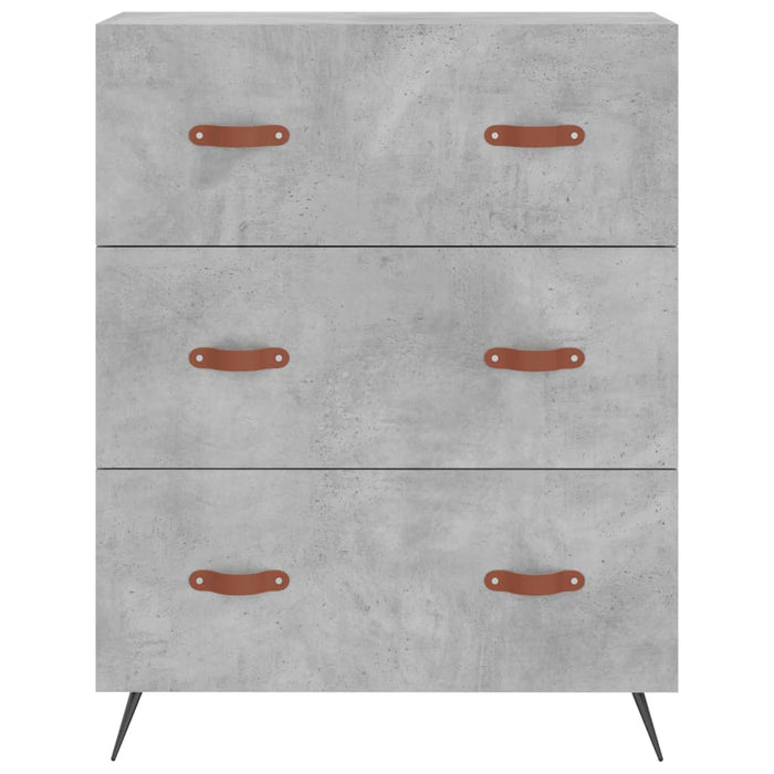 Comodă cu sertare, gri beton, 69,5x34x90 cm, lemn prelucrat - WALTI WALTI