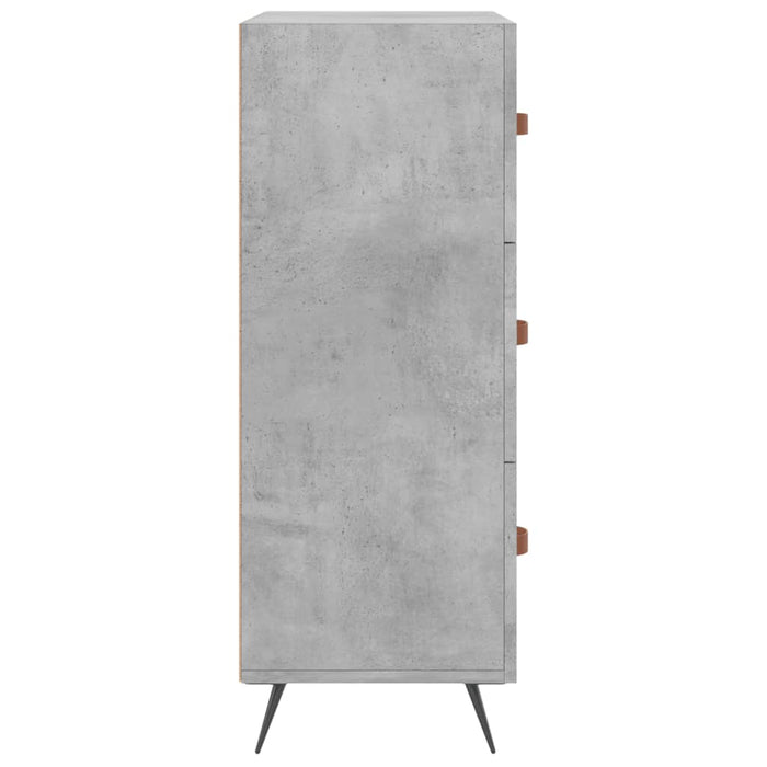 Comodă cu sertare, gri beton, 69,5x34x90 cm, lemn prelucrat - WALTI WALTI