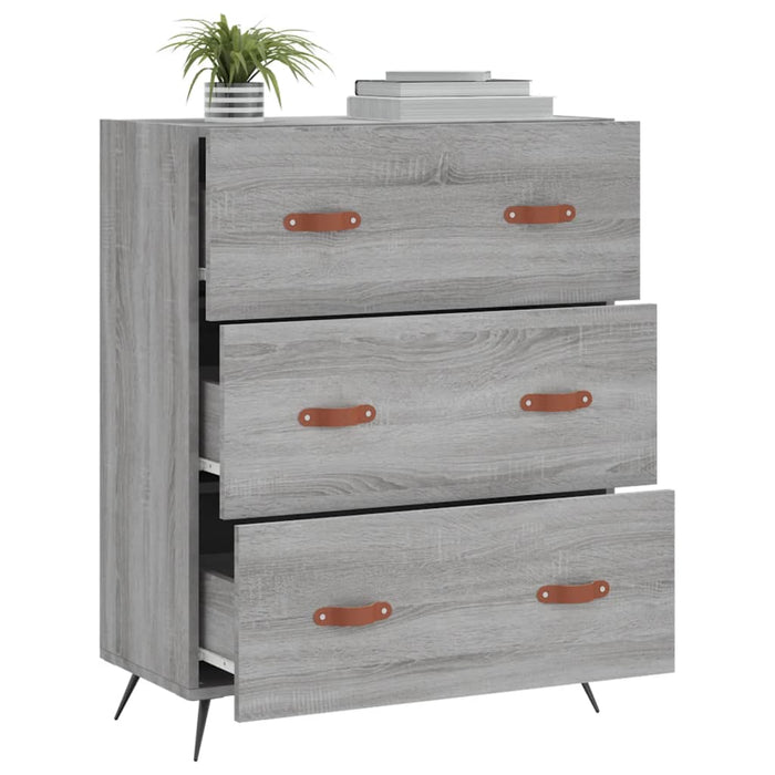 Comodă cu sertare, gri sonoma, 69,5x34x90 cm, lemn prelucrat - WALTI WALTI