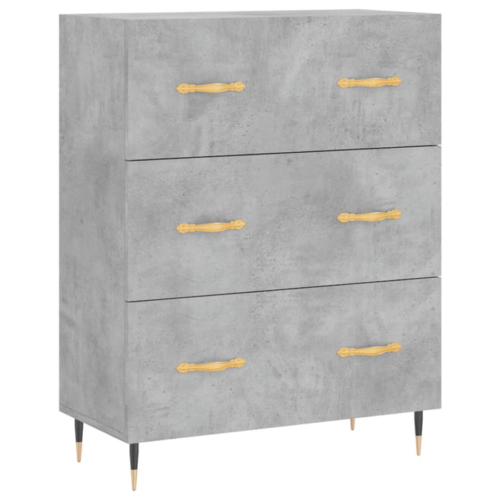 Servantă, gri beton, 69,5x34x90 cm, lemn compozit WALTI