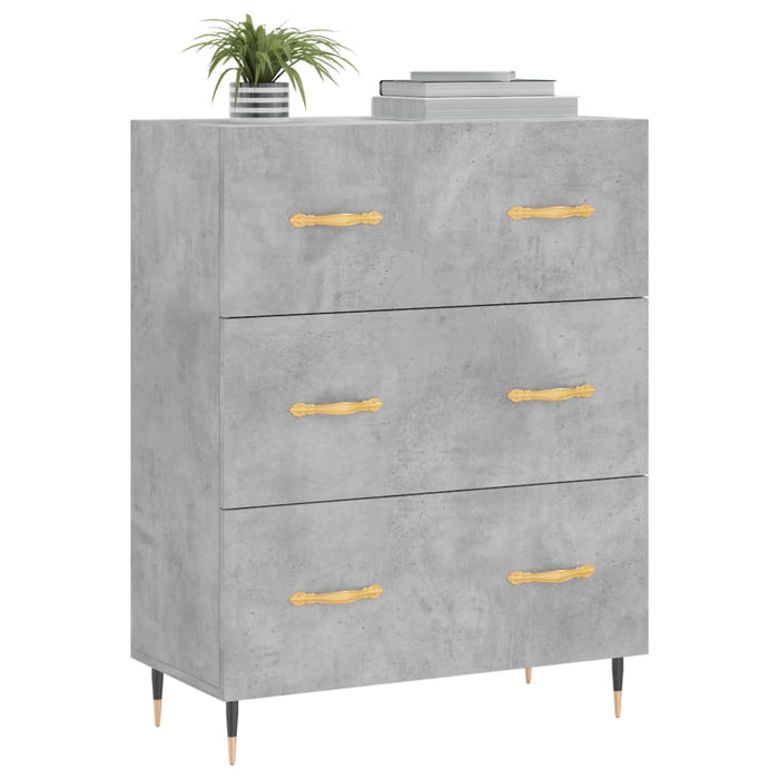 Servantă, gri beton, 69,5x34x90 cm, lemn compozit WALTI