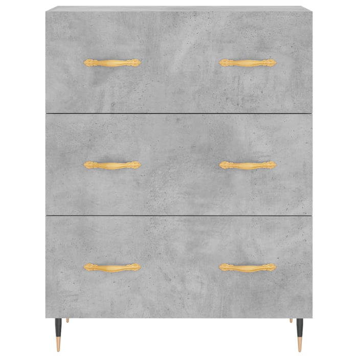 Servantă, gri beton, 69,5x34x90 cm, lemn compozit WALTI