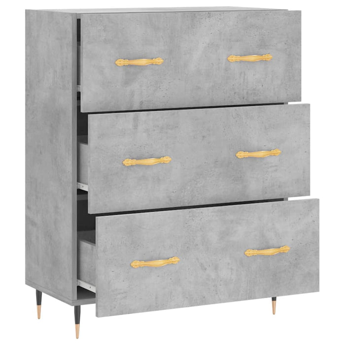 Servantă, gri beton, 69,5x34x90 cm, lemn compozit WALTI