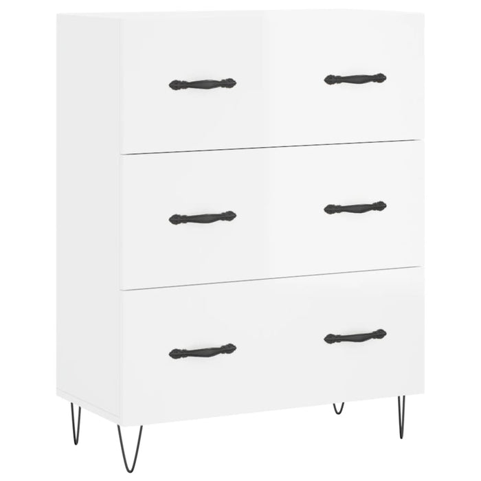 Servantă, alb extralucios, 69,5x34x90 cm, lemn compozit - WALTI WALTI