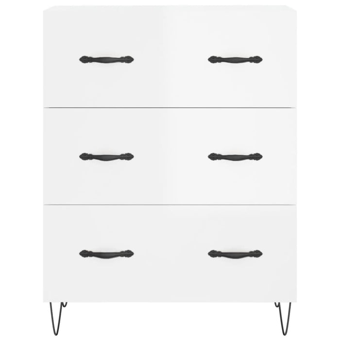 Servantă, alb extralucios, 69,5x34x90 cm, lemn compozit - WALTI WALTI