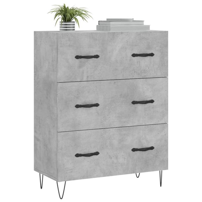 Servantă, gri beton, 69,5x34x90 cm, lemn compozit WALTI