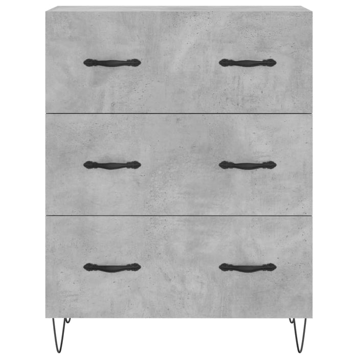 Servantă, gri beton, 69,5x34x90 cm, lemn compozit WALTI