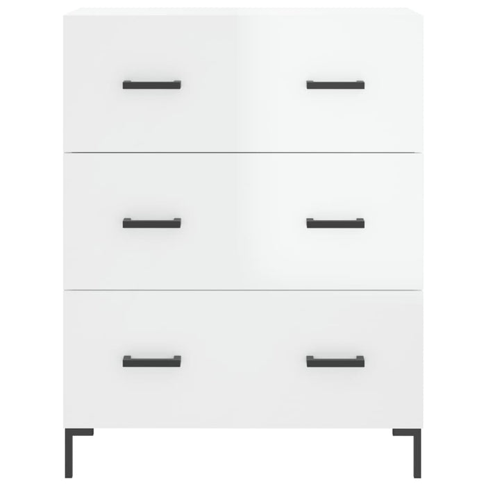 Servantă, alb extralucios, 69,5x34x90 cm, lemn compozit WALTI