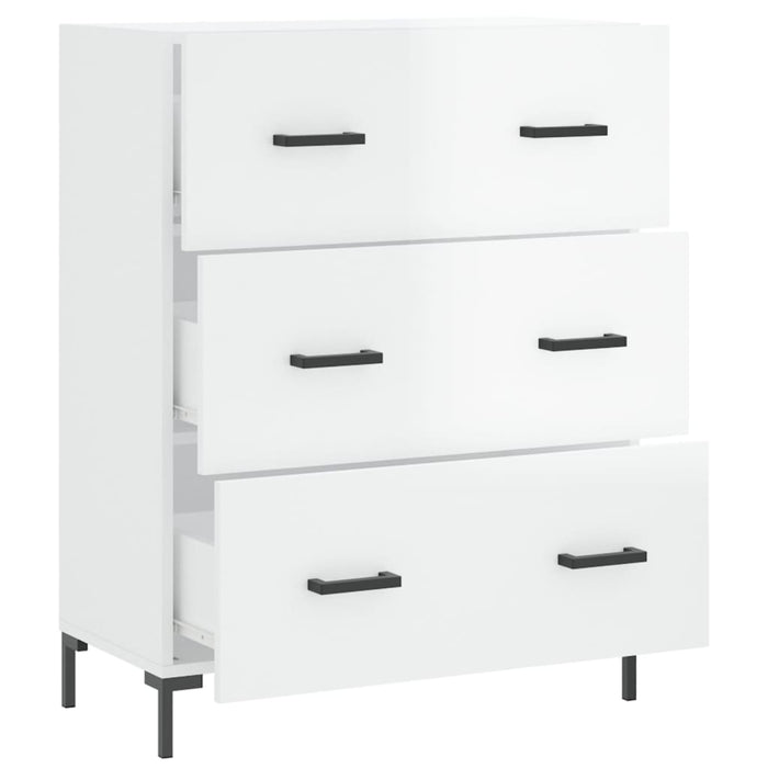 Servantă, alb extralucios, 69,5x34x90 cm, lemn compozit WALTI