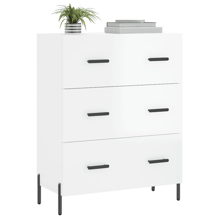 Servantă, alb extralucios, 69,5x34x90 cm, lemn compozit WALTI