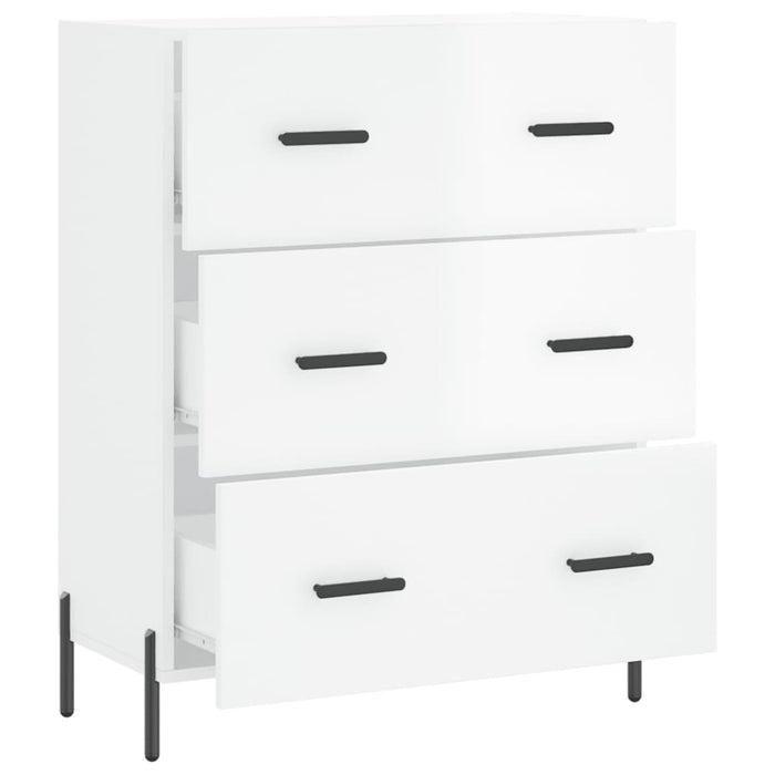 Servantă, alb extralucios, 69,5x34x90 cm, lemn compozit WALTI