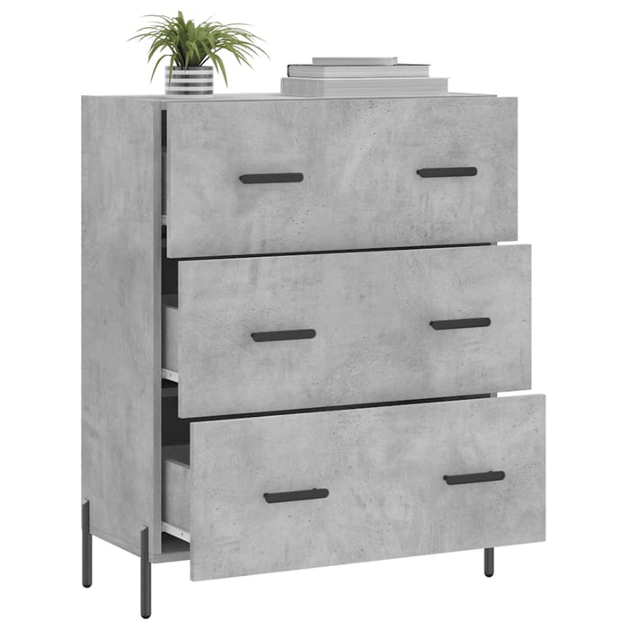 Servantă, gri beton, 69,5x34x90 cm, lemn compozit - WALTI WALTI