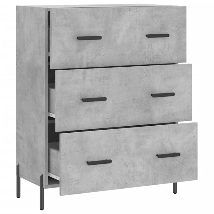 Servantă, gri beton, 69,5x34x90 cm, lemn compozit - WALTI WALTI