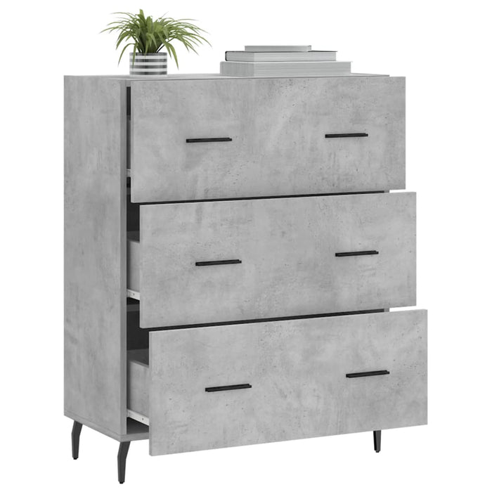 Servantă, gri beton, 69,5x34x90 cm, lemn compozit - WALTI WALTI