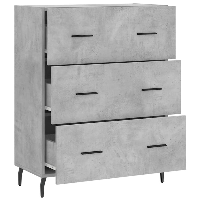 Servantă, gri beton, 69,5x34x90 cm, lemn compozit - WALTI WALTI