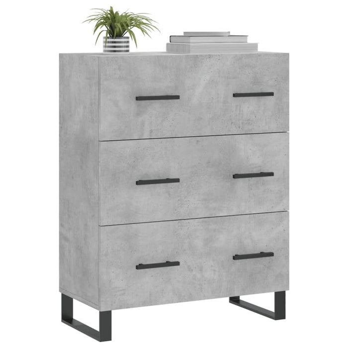 Servantă, gri beton, 69,5x34x90 cm, lemn compozit - WALTI WALTI