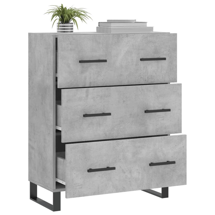 Servantă, gri beton, 69,5x34x90 cm, lemn compozit - WALTI WALTI