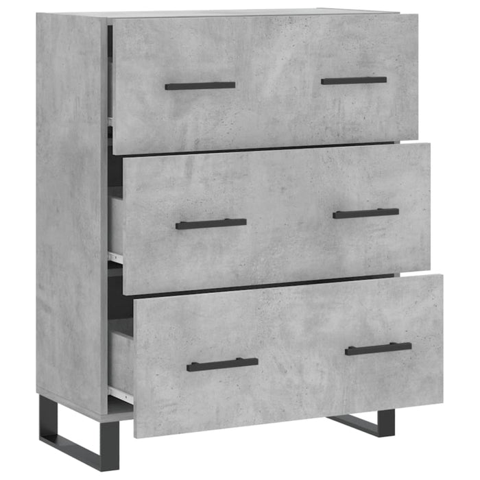 Servantă, gri beton, 69,5x34x90 cm, lemn compozit - WALTI WALTI