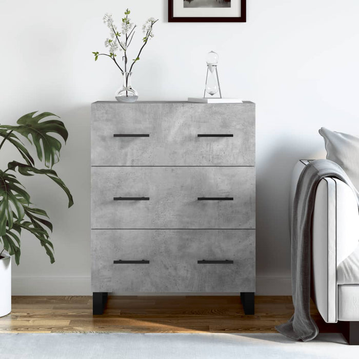 Servantă, gri beton, 69,5x34x90 cm, lemn compozit - WALTI WALTI