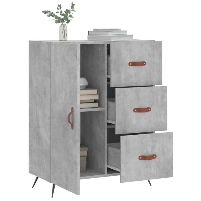 Servantă, gri beton, 69,5x34x90 cm, lemn compozit - WALTI WALTI